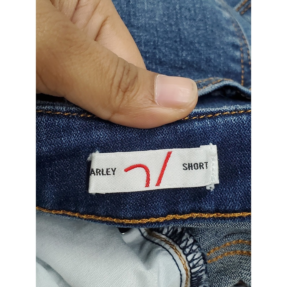 Vigoss Women Shorts 32 Blue Denim Jeans Harley Short Distressed 3" Inseam - Picture 6 of 14